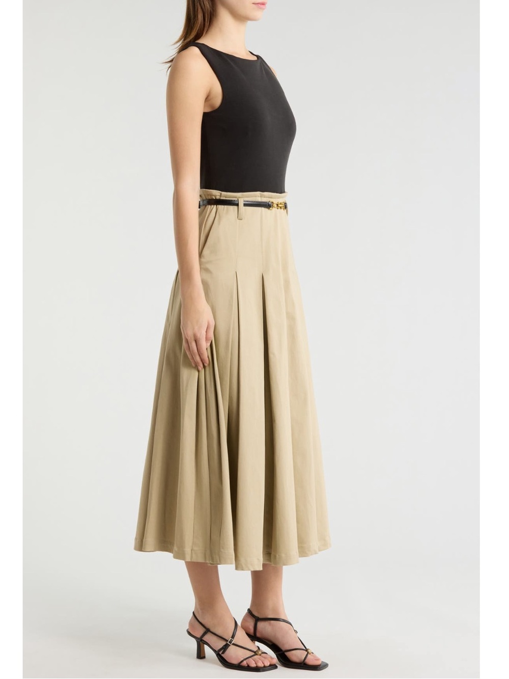 Avec Les Filles Mixed Media Pleated Dress New! - Picture 6 of 16